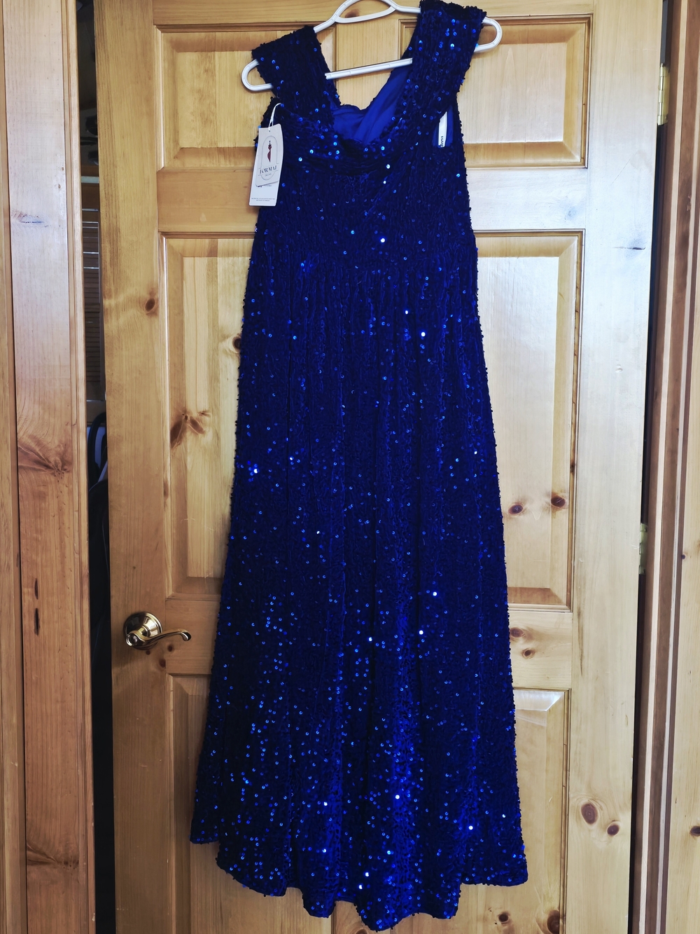 Royal Blue Sequin Maxi Dress-Formal Wear